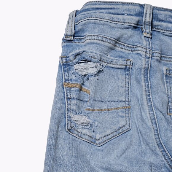 American Eagle Hi Rise Jegging Crop Jeans Womens Size 00 Light Wash Ripped Denim - Picture 4 of 12